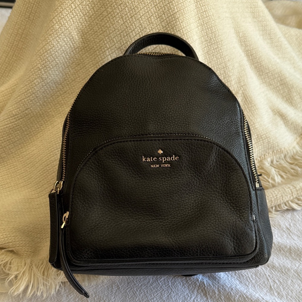 Kate Spade Black Textured Backpack